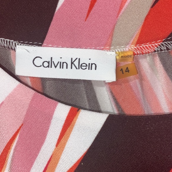 CALVIN KLEIN Short Sleeve Patterned Dress - SIZE 14 - Picture 3 of 4